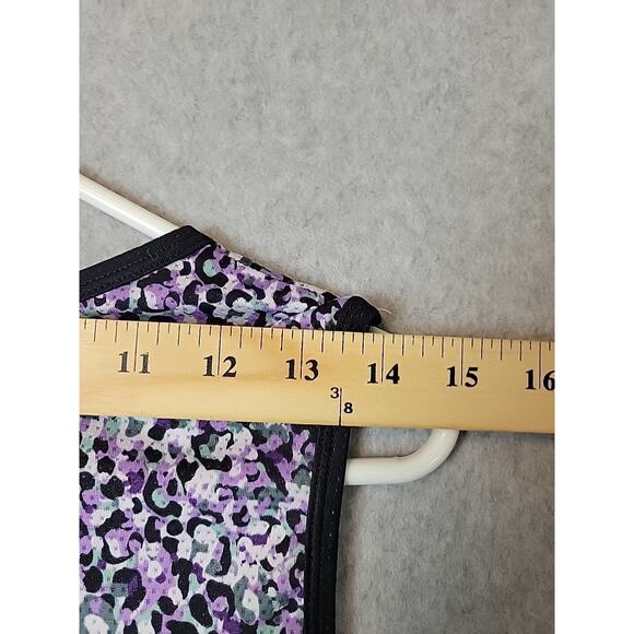 Kerrits Breeze Ice Fil Purple Floral Equestrian Tank Top Women's Large Stretch - Picture 12 of 14